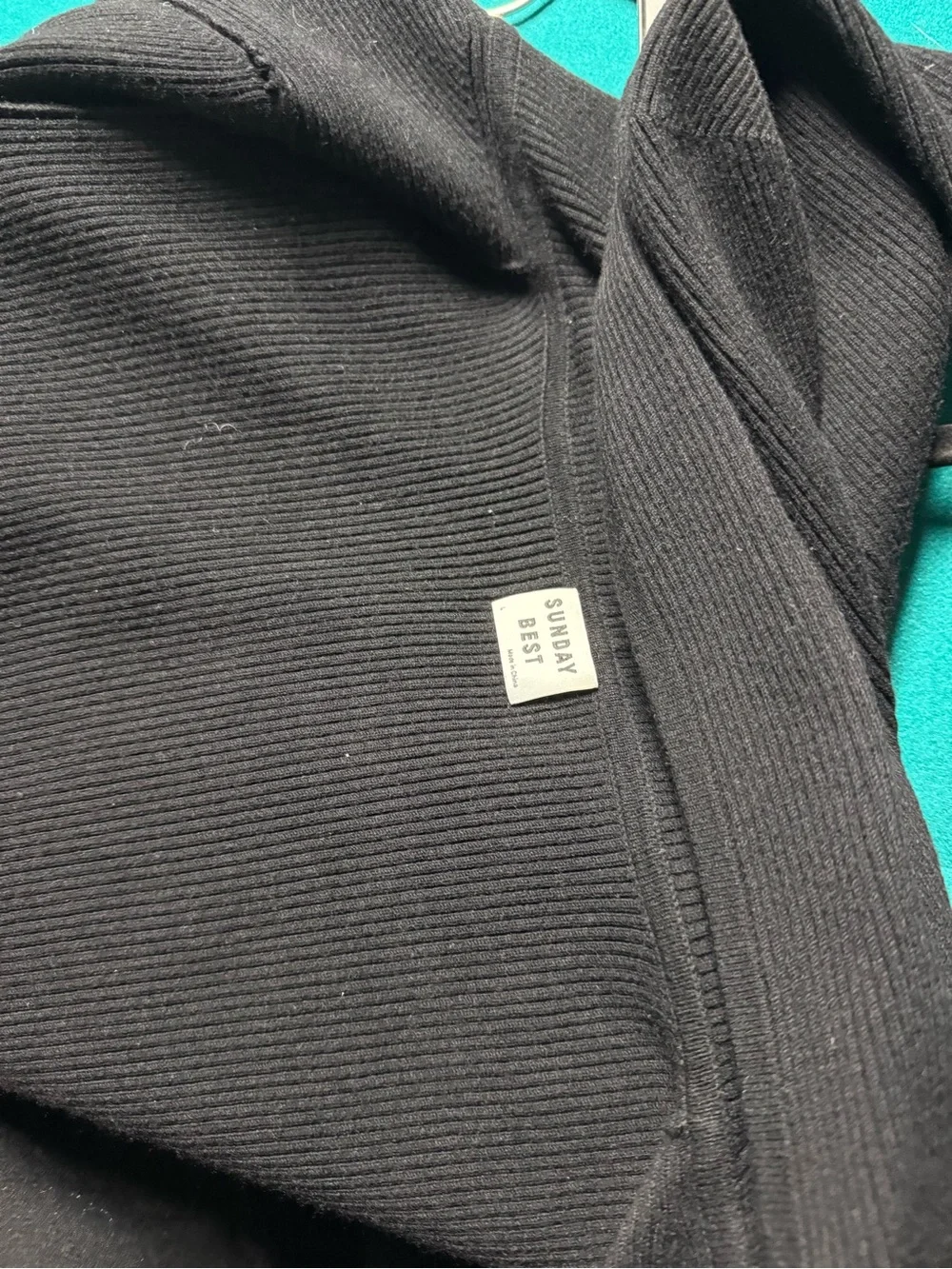 Sunday Best Black Ribbed Zip Up Hoodie Cropped Cardigan